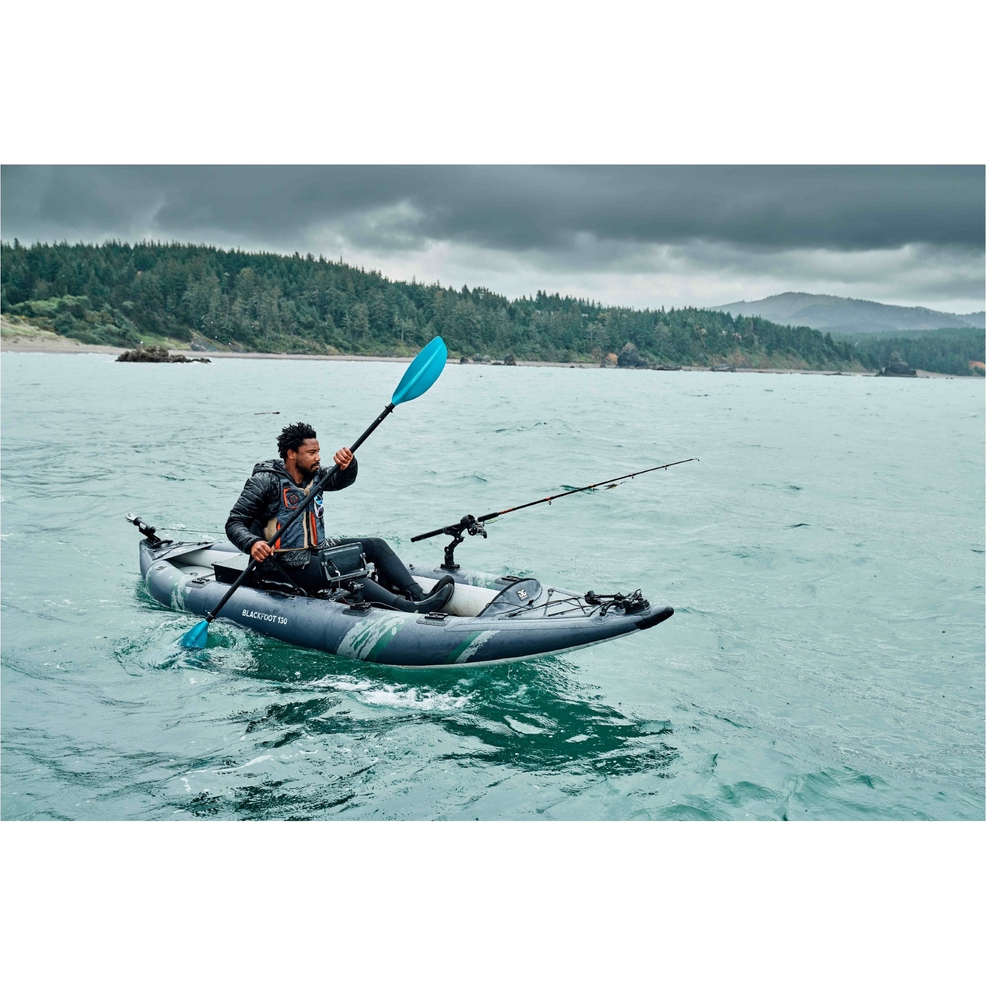2022 Aquaglide Blackfoot 130 1 Person Angler Kayak AGBG1 Navy Canoe